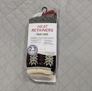 Muk Luks Black Red Tan Women's Thermal Insulated Socks Size 6-11